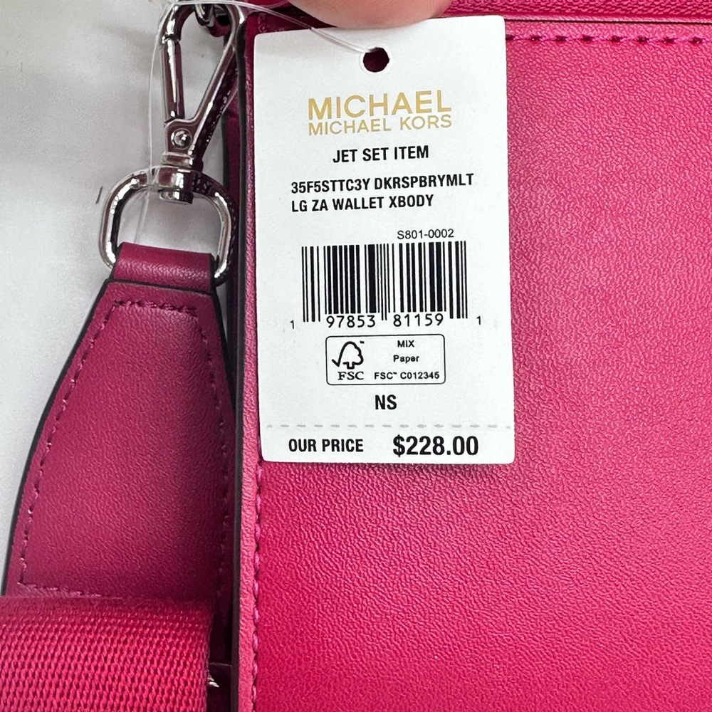 Michael Kors Pink to Blue Gradient Monogram Crossbody Bag - Picture 12 of 16